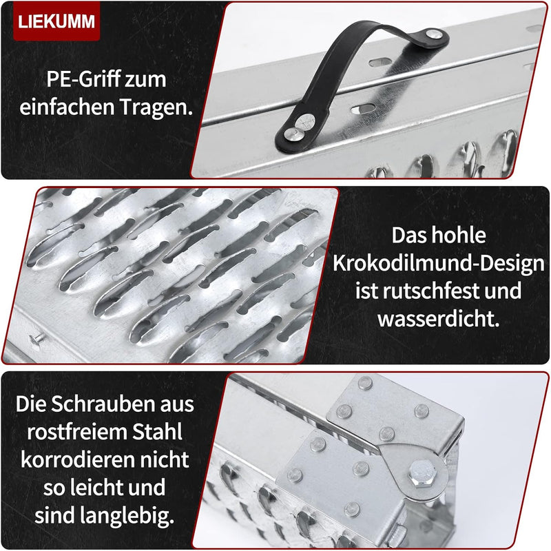 LIEKUMM 2X Auffahrrampe 440kg klappbar Laderampe, Stahl Verladerampe Laderampen für Anhänger Motorra