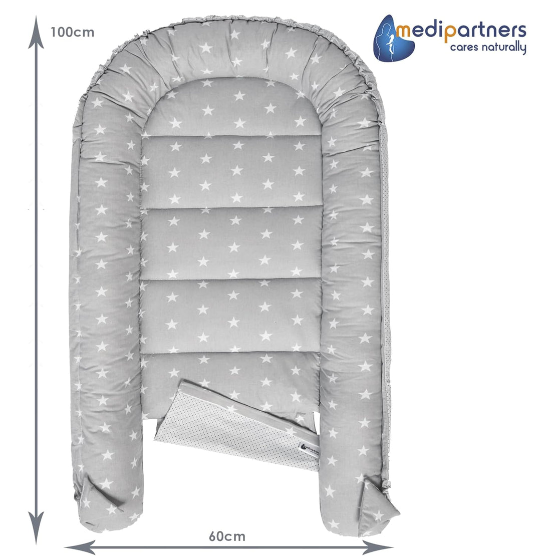 Medi Partners 5 teilig Babynestchen Set Babynest 100x60x15 herausnehmbarer Einsatz Bett Kuschelnest