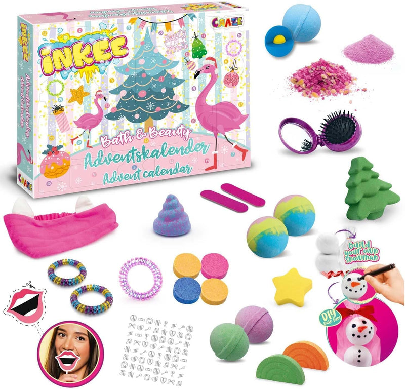 INKEE Bath & Beauty Adventskalender Kinder - Badespass Spielzeug Adventskalender, Weihnachtskalender