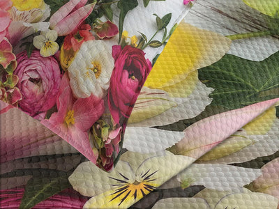 ABAKUHAUS Rustikal Tagesdecke Set, Rustikales Haus Rose Blumen, Set mit Kissenbezug Klare Farben, fü