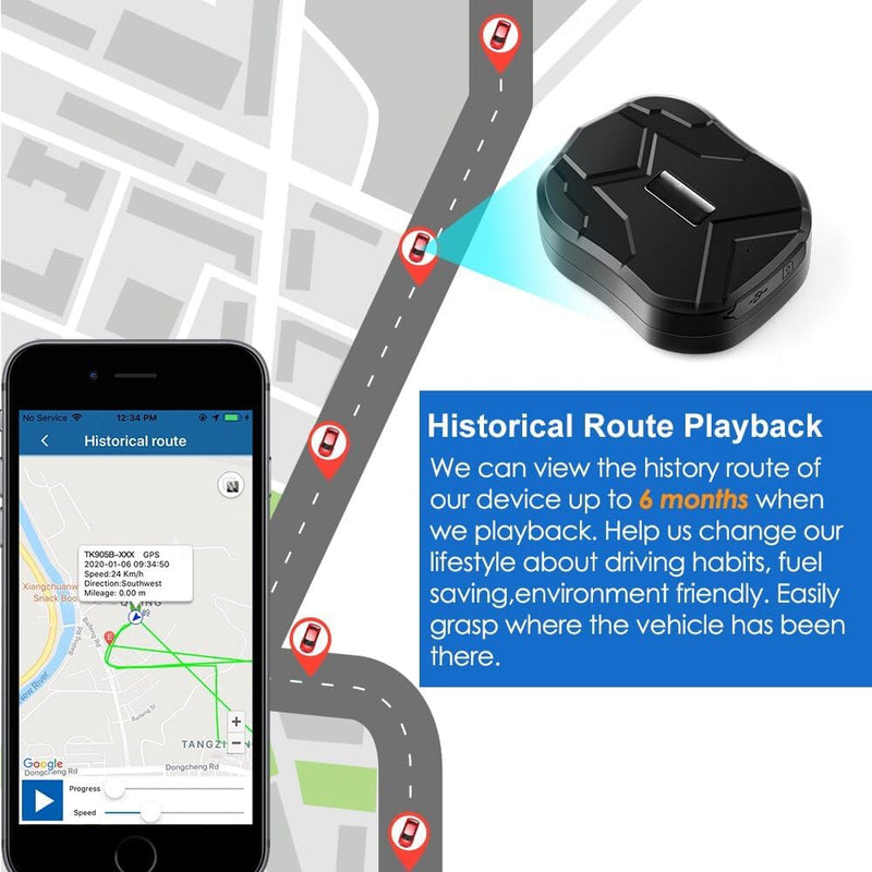 TKMARS TK905B 4G GPS Gerät, Diebstahlschutz Mehrere Alarme Tracker mit Echtzeit Ortung, 10000mah-Akk