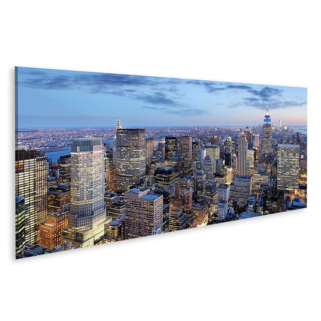 islandburner Bild auf Leinwand New York City Bei Nacht Manhattan Usa Bilder Wandbilder Poster Leinwa