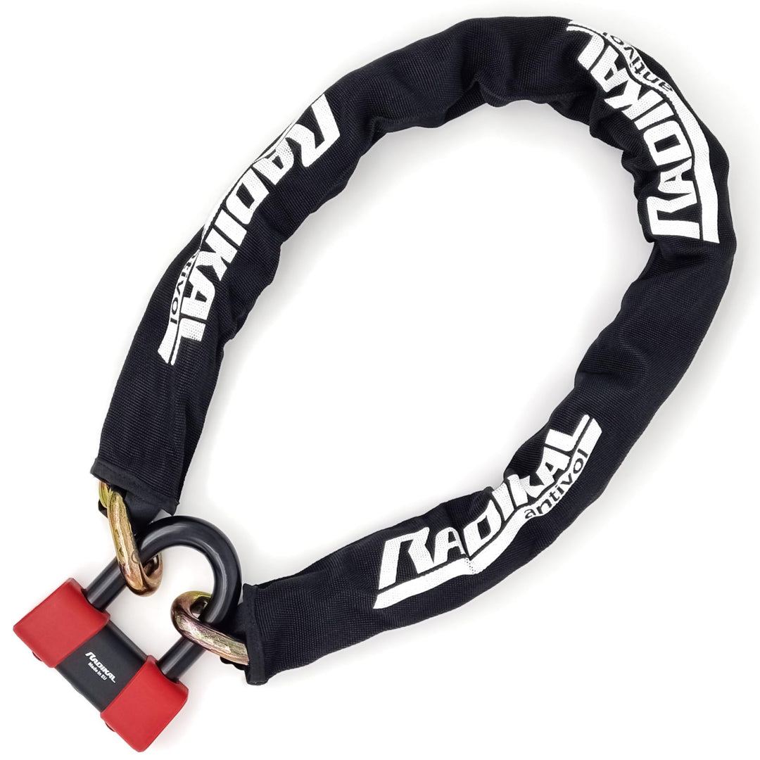 Radikal RK48150 Sicherheitskette mit Vorhängeschloss 13,5 ø 150 cm + 18 ø Scheibenschloss Hochsicher