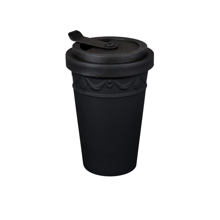 KPM Berlin Kurland To-Go Becher, Porzellan, Kaffeebecher, Teebecher, handmade, schwarz, Schwarz