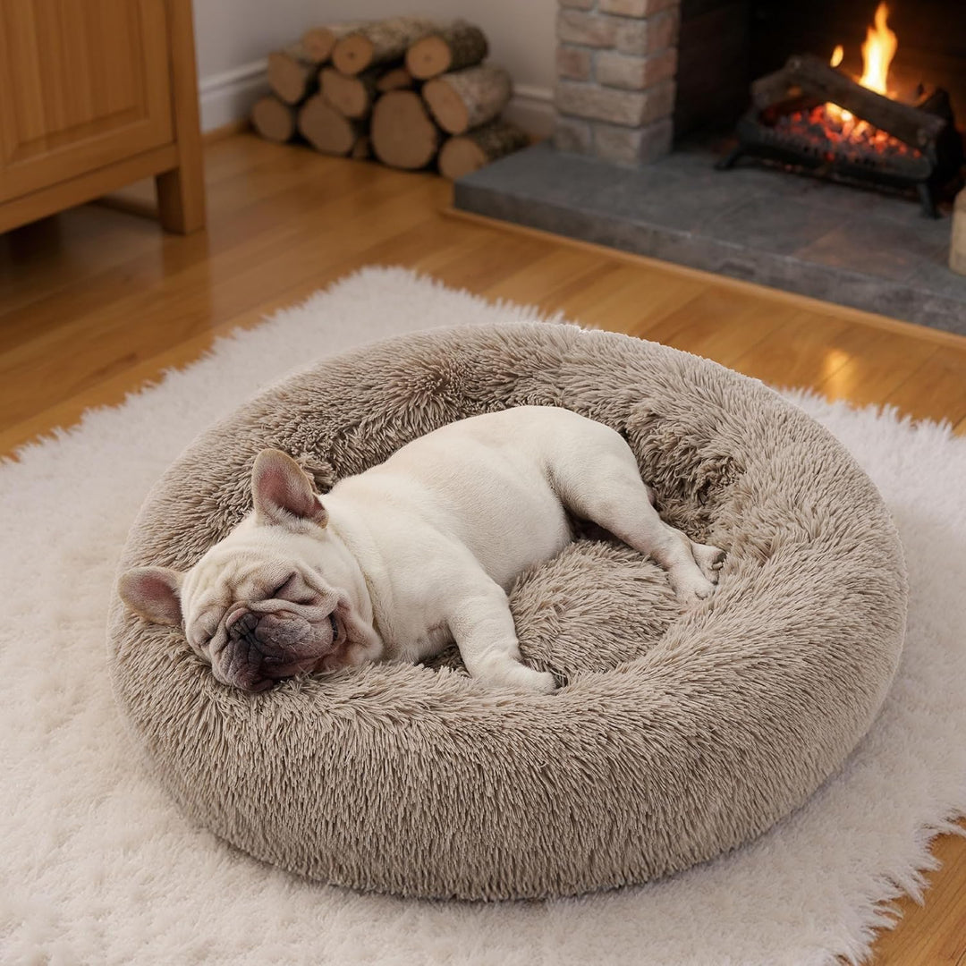BEDSURE Hundebett waschbar Flauschiges Katzenbett - Ø 70 cm Katzenschlafplatz für Katzen und Hunde,