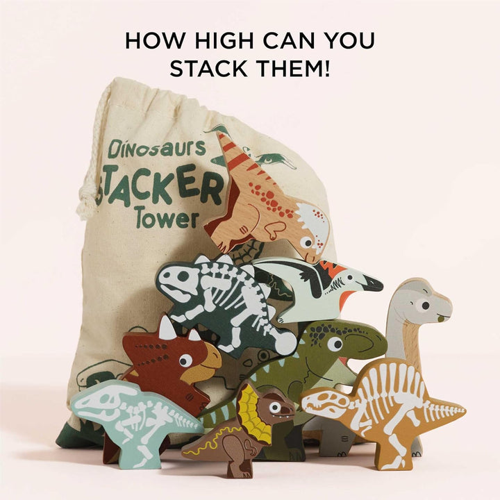 Le Toy Van LTV - Jurassic Stacking Dinosaurs &amp; Bag - 10 Piece FSC 100% Le Toy Van Dinosaurier Miniat