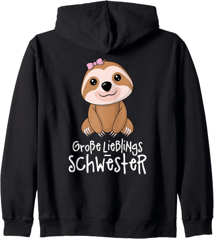 Grosse Lieblingsschwester Schwester Faultier Sloth Geschenk Kapuzenjacke
