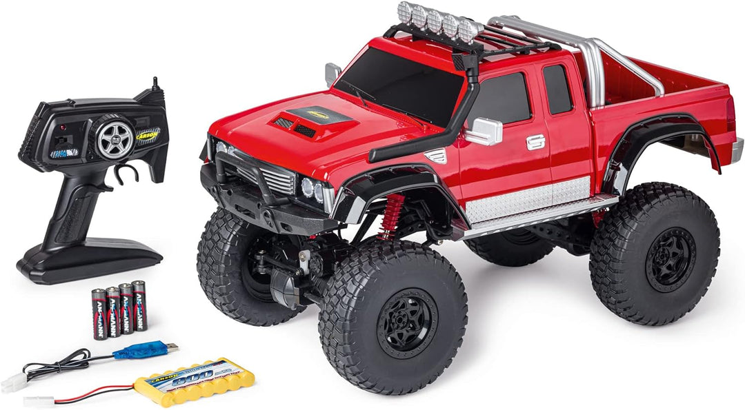 Carson 500404240 1:8 Pickup Crawler 2.4 GHz 100% RTR rot - Ferngesteuertes Auto, RC, inkl. Batterien