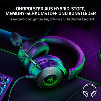 Razer Kraken V3 Hypersense - Kabelgebundenes USB-Gaming-Headset mit haptischer Technologie (TriForce