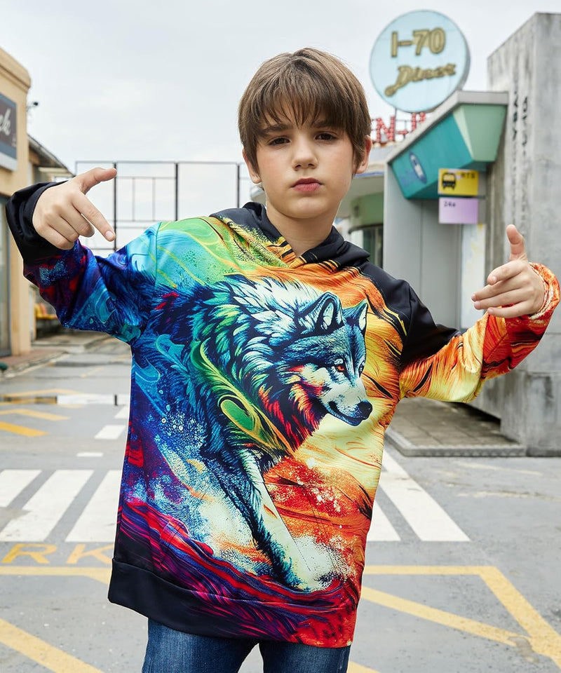 Belovecol Hoodie Jungen Mädchen Kapuzenpullover Neuheit 3D Druck Pullover Personalisierte Kapuzenpul