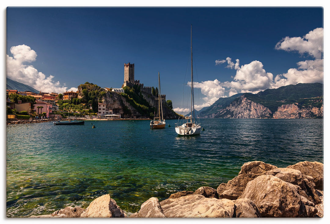 ARTland Leinwandbilder Wandbild Bild auf Leinwand 90x60 cm Wanddeko Mediterran Landschaften Idyll Bu