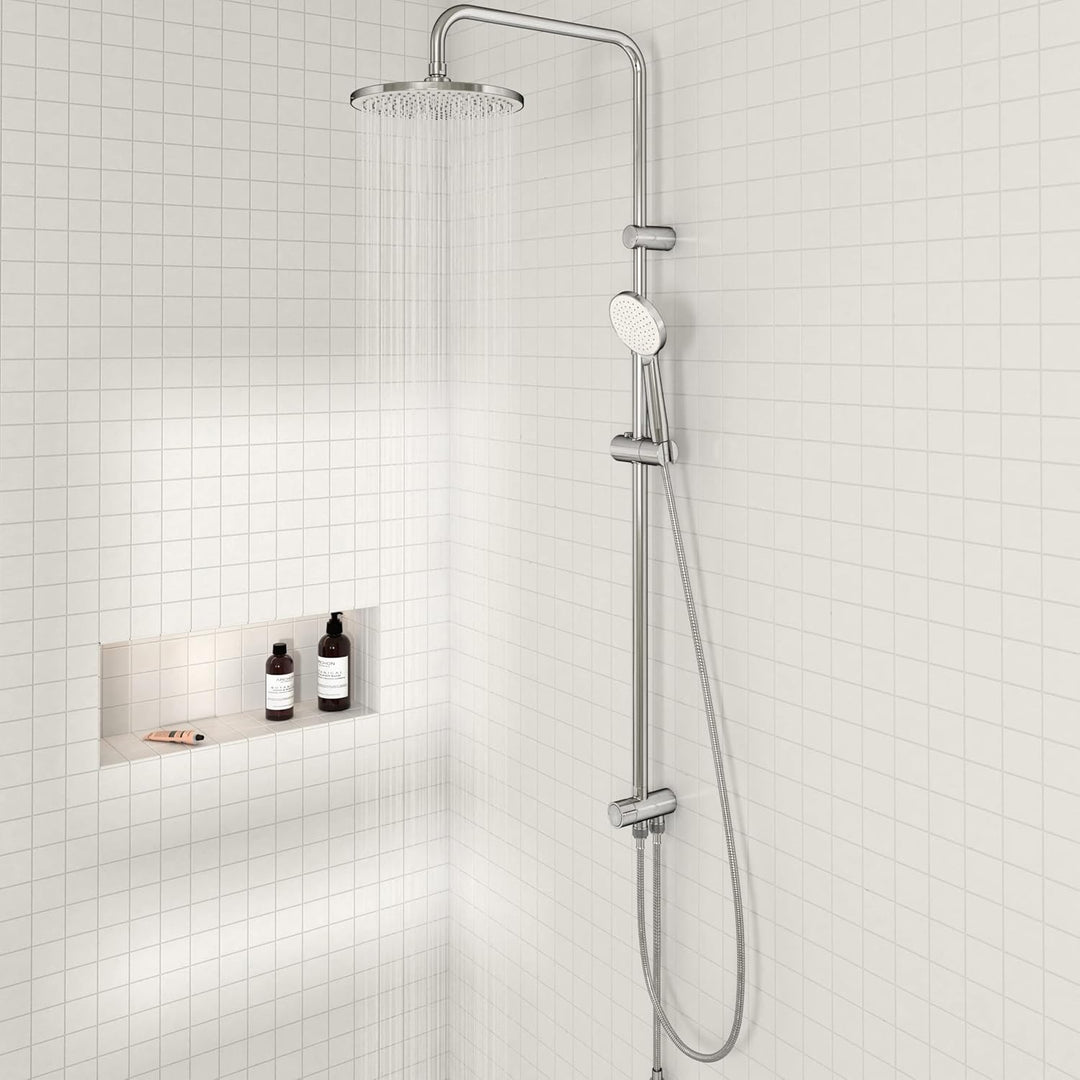 SENSEA - Essential - Duschsstange mit Regendusche und Handbrause - Höhenverstellbar - Duschsset ohne