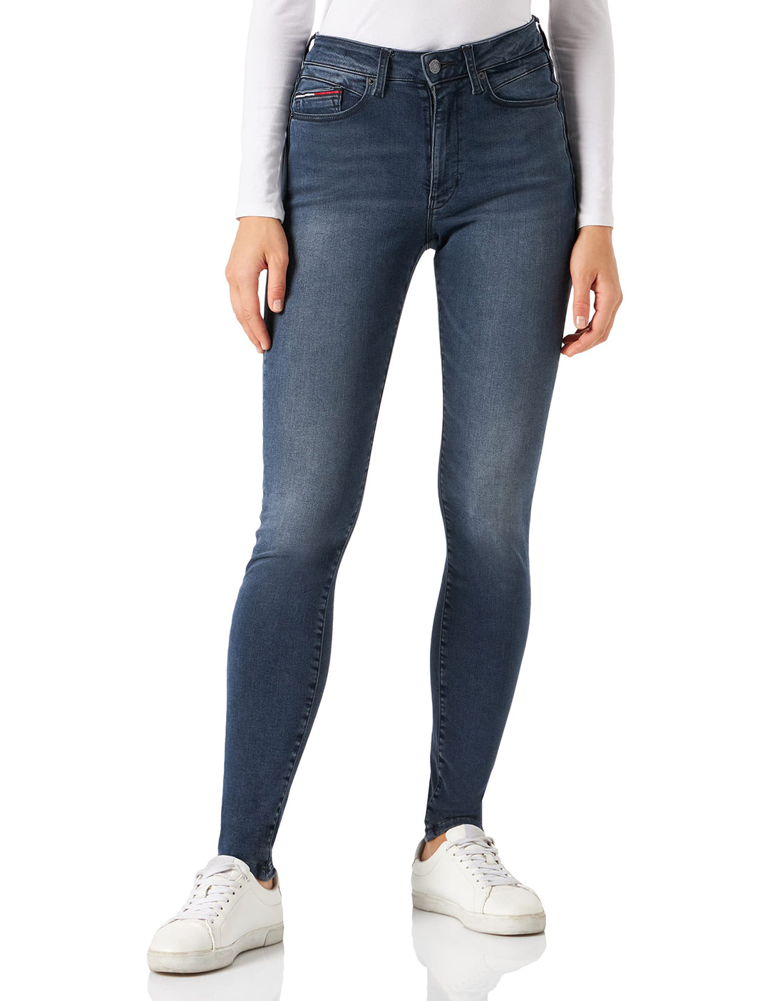 Tommy Jeans Damen Sylvia Hr Super Skny Dynrdb Hose 27W / 32L Dynm Raven Dark Blue Stretch, 27W / 32L