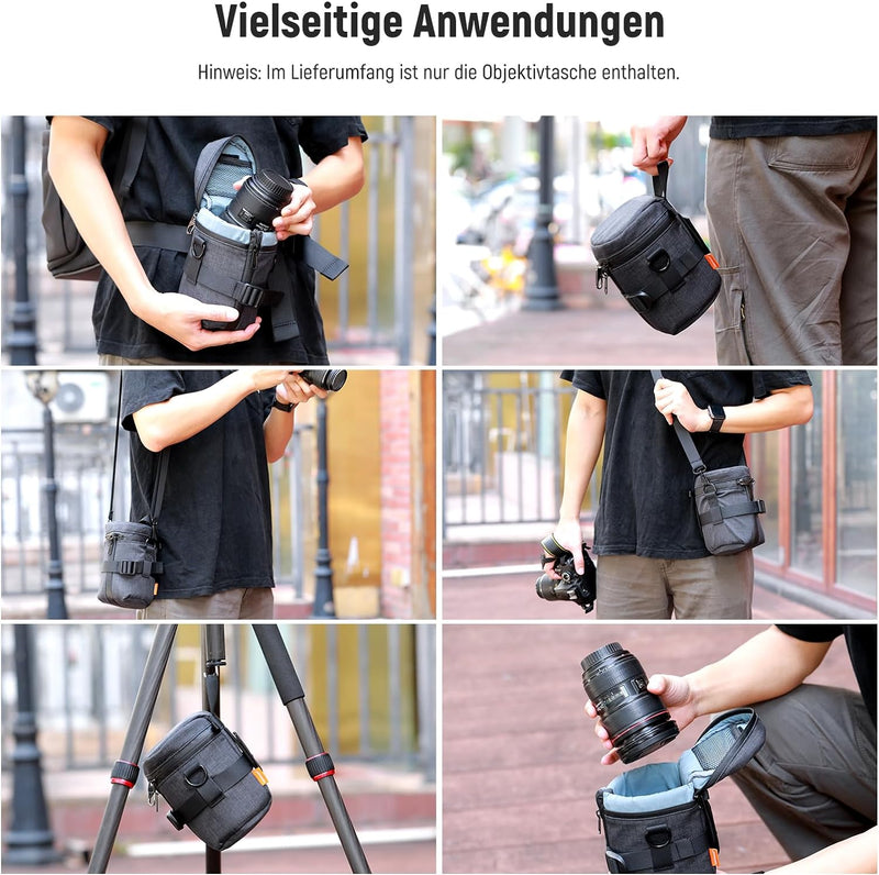 NEEWER Kameraobjektivtasche für 100x140mm DSLR Kameraobjektiv, wasserabweisend, verdickt, erweiterba