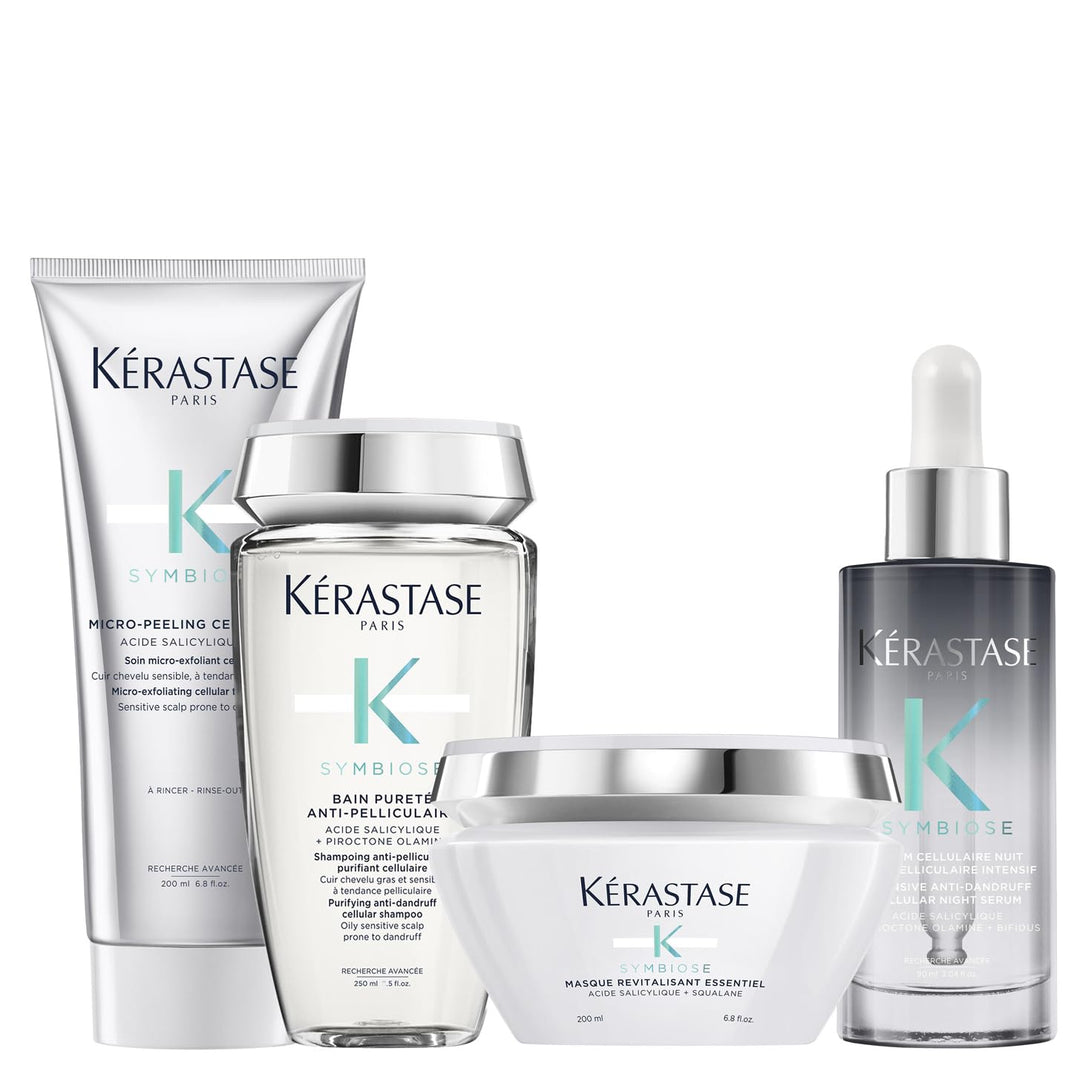 Kérastase, Symbiose, Anti-Schuppen Pflegeroutine mit Peeling, Shampoo, Haarmaske und Haarserum, Für