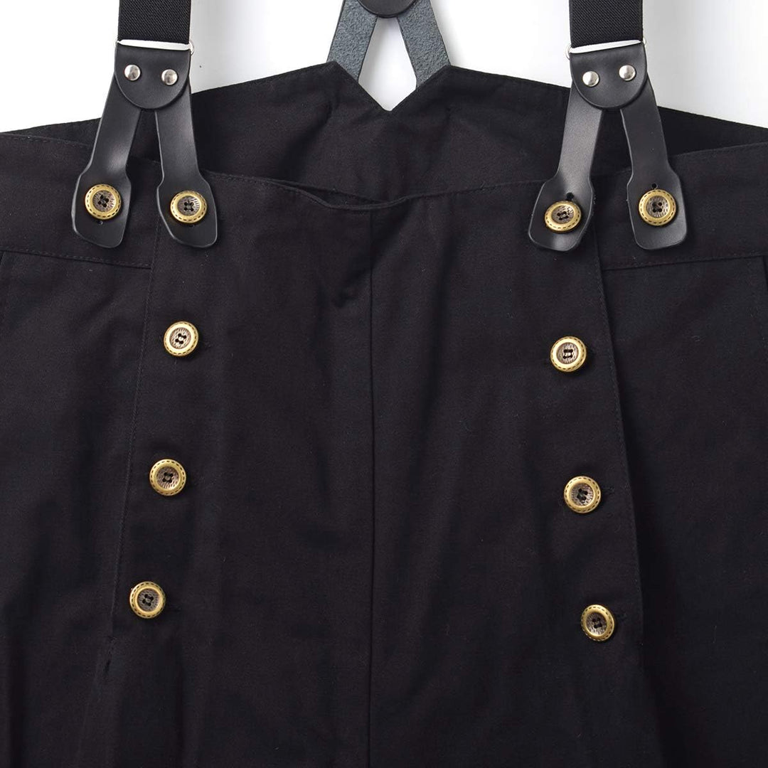 GRACEART Steampunk Gothic Herren Hose Men Lange Casual Hosen Mittelalter Kostüm Cosplay L Schwarz, L