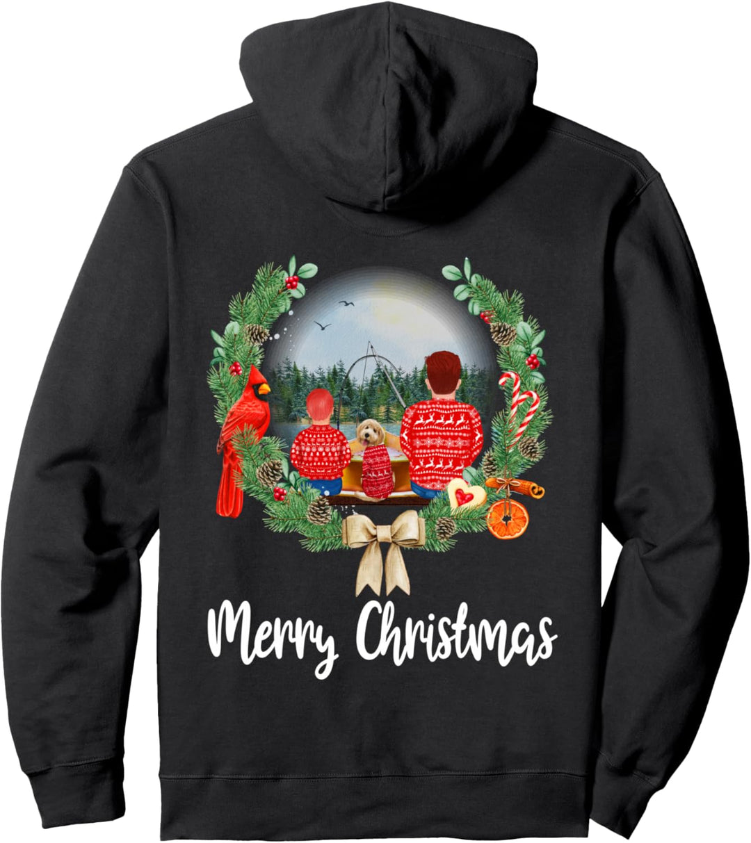 Father and Son Fishing Partner Familie Matching Christmas Pullover Hoodie