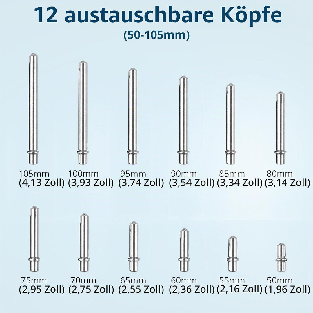 Digital Bohrungsmessgerät, Innenmessuhr 50–160 mm, 0,01 mm Genauigkeit, inkl. 12 Messköpfe und ABS-B