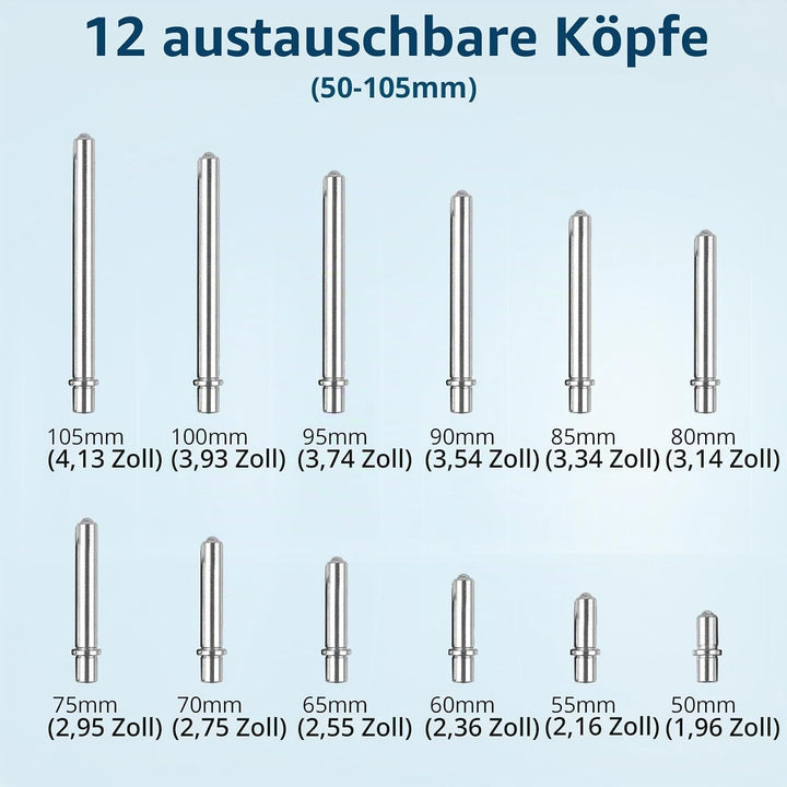 Digital Bohrungsmessgerät, Innenmessuhr 50–160 mm, 0,01 mm Genauigkeit, inkl. 12 Messköpfe und ABS-B