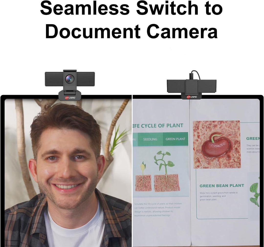 JOYUSING Flip600S 4K PC-Webcam - Ultra 4K HD, PDAF Autofokus, Mikrofone mit Geräuschunterdrückung, F