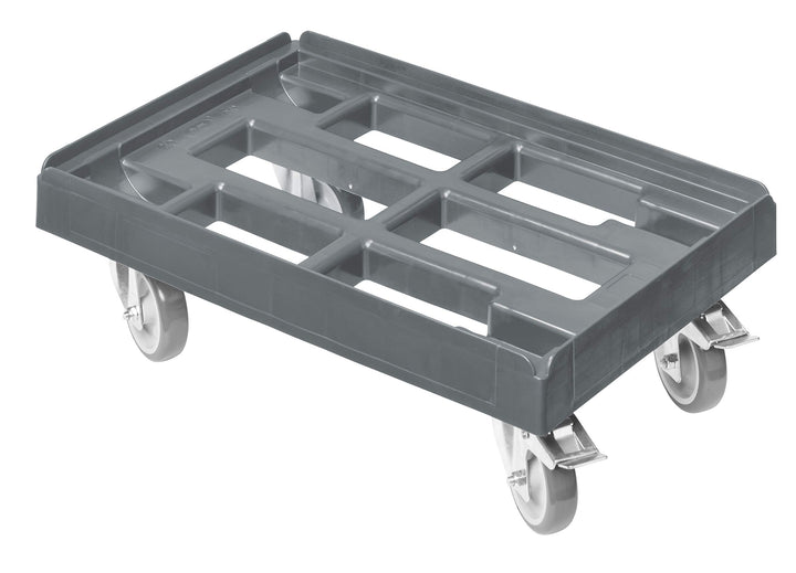 Transportroller für Kisten 60 x 40 cm mit 2 Bremsen in grau