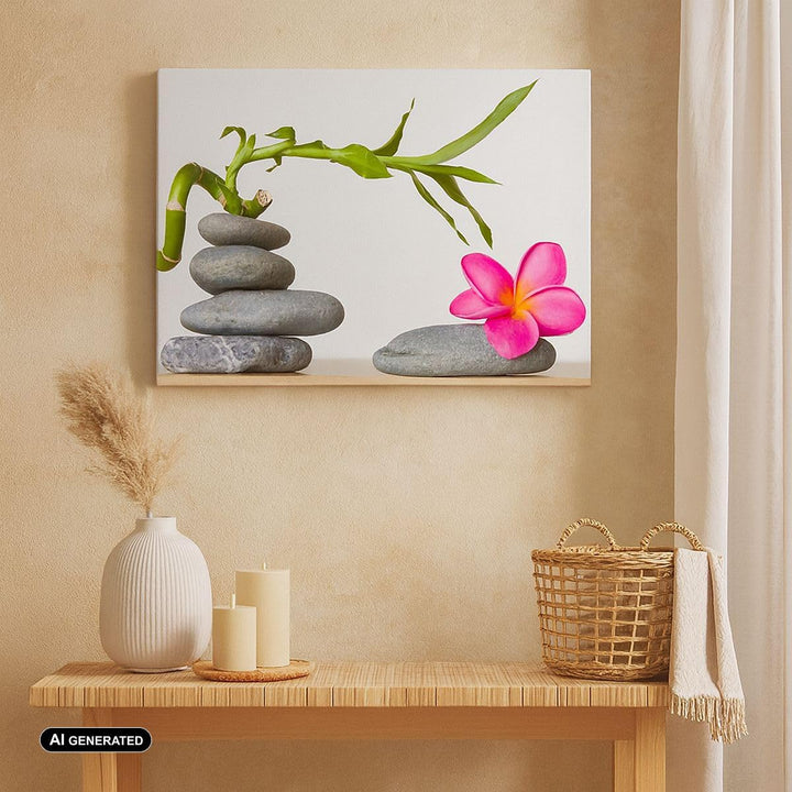 Bilder auf Leinwand Ruhig blume dekoration stein Leinwandbild 70x50cm Wandbilder Dekoration Wohnzimm