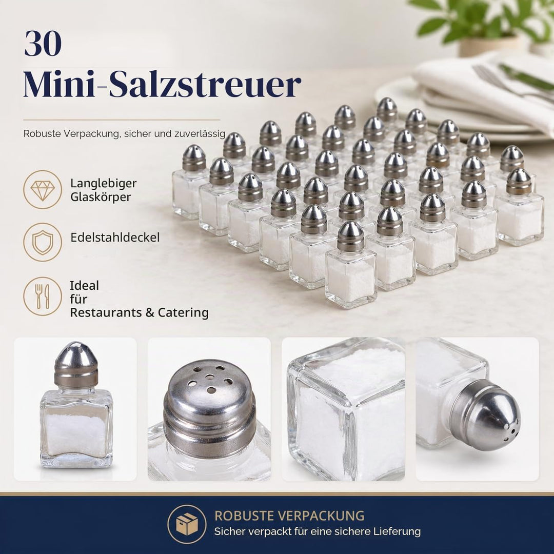 30 Mini-Salz- und Pfefferstreuer Set | Tragbares Salz- und Pfeffermühlen-Set | Kompakte Salz- und Pf