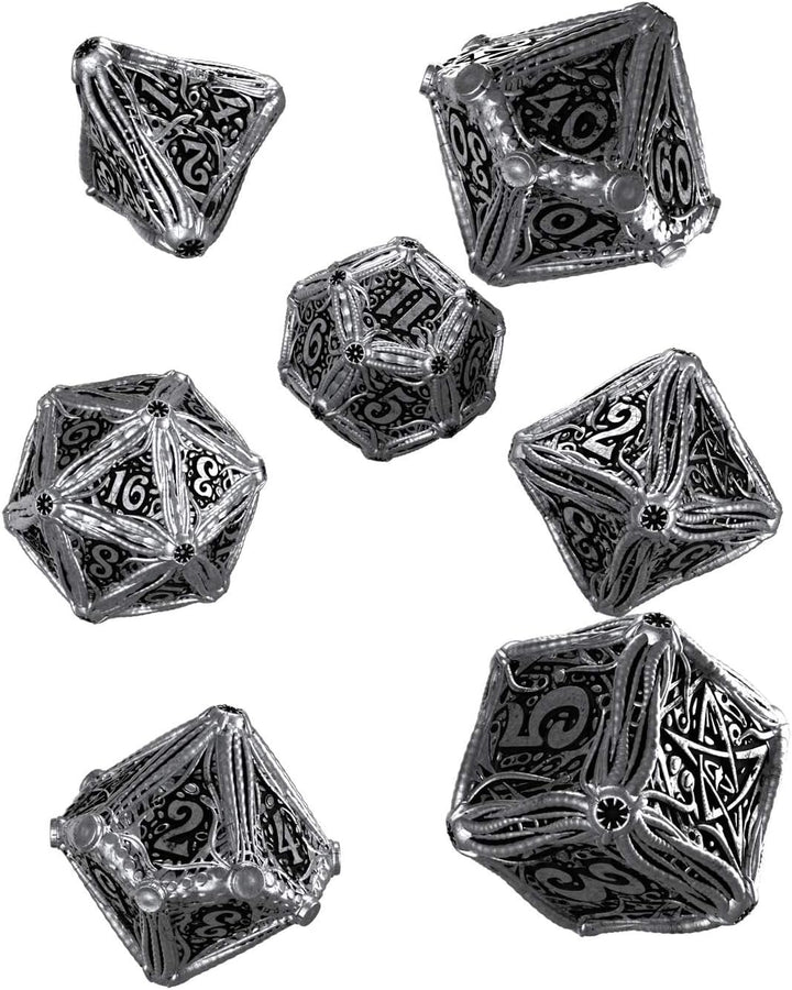 Q WORKSHOP Metal Call of Cthulhu RPG Dice Set 7 Polyhedral Pieces