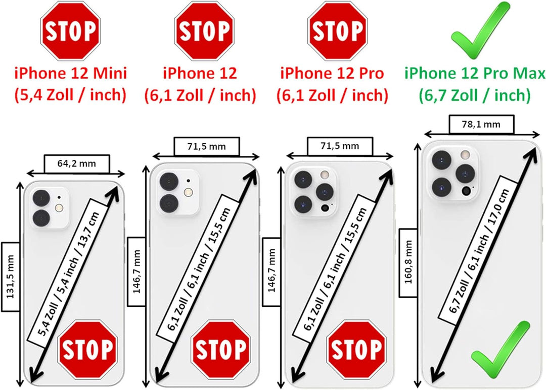 Mobiskin Hülle kompatibel mit Apple iPhone 12 PRO MAX (6,7 Zoll), Handyhülle mit echtem Leder, Case,