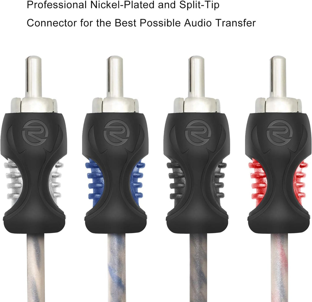 RECOIL RCI417 100% sauerstofffreies Kupfer, 5,2 m, 4-Kanal-Cinch-Audiokabel, Twisted Pair mit Rausch