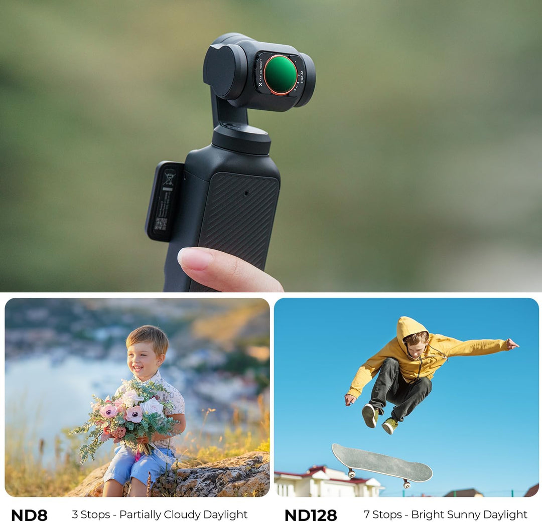 K&F Concept magnetisches ND Filter Set und Schwarzes Schlüsselband kompatibel mit DJI Osmo Pocket 3