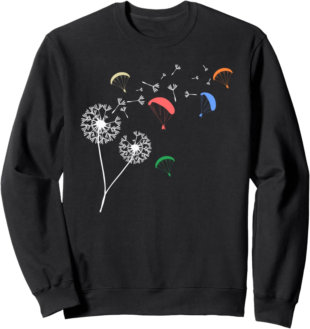 Paraglider Löwenzahn fliegender Gleitschirm Sweatshirt