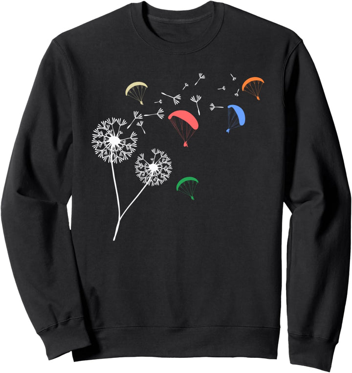 Paraglider Löwenzahn fliegender Gleitschirm Sweatshirt