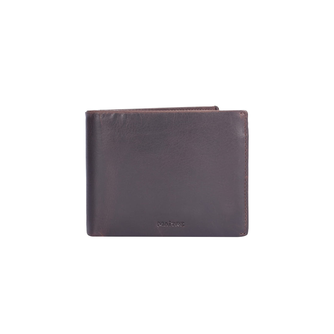 Maitre - birkheim Gandolf Billfold Geldbeutel aus Echtleder, Masse 12x10x1 cm, Dunkelbraun