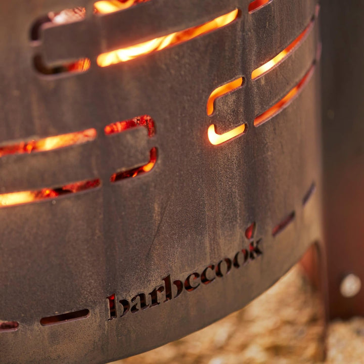 Barbecook Feuerkorb Jules mit Aschekasten aus vorgerostetem Cortenstahl, Feuerkorb BBQ Outdoors, 43x