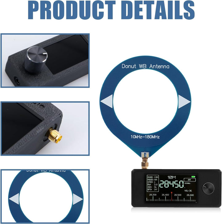 SI4732 Taschenradio 0.5-108MHz: Radio im Taschenformat mit 1,9" IPS Farbdisplay, Vollband-Empfänger