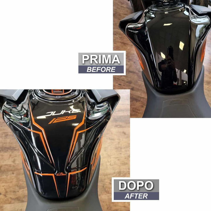 Resin Bike Aufkleber für Motorrad Kompatibel mit KTM 125 Duke 2021-2022 Silber. Tankabdeckung vor St