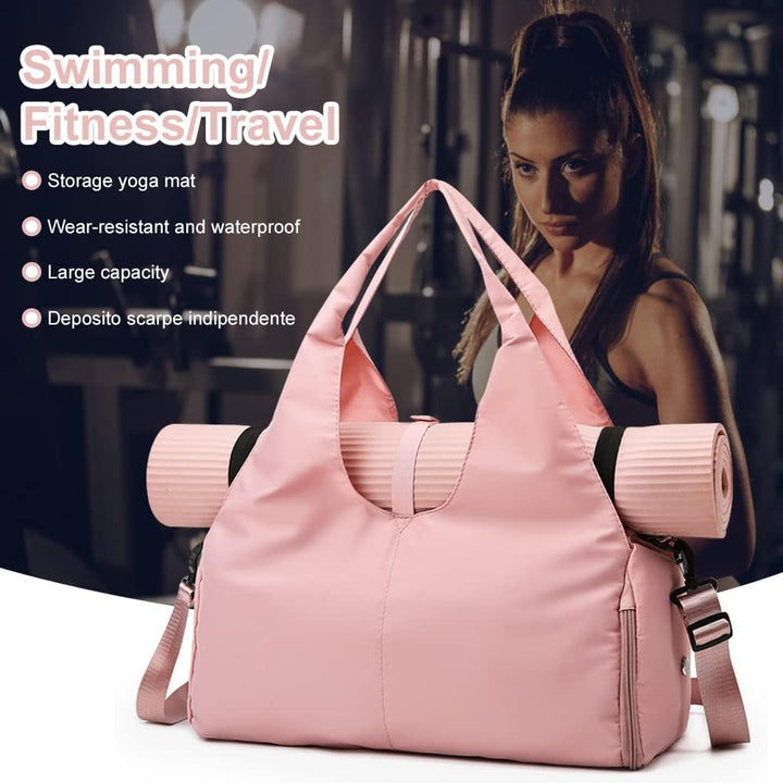 Aucuu Sporttasche, Reisetasche mit Schuhfach & Nassfach, Gross Gym Tasche für Yogamatten & Yoga-Zube
