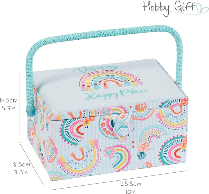 Hobby Gift Exclusive Mittelgrosse Nähhandwerk-Hobby-Aufbewahrungsbox, Zubehörablage, Nadelkissen, Ta