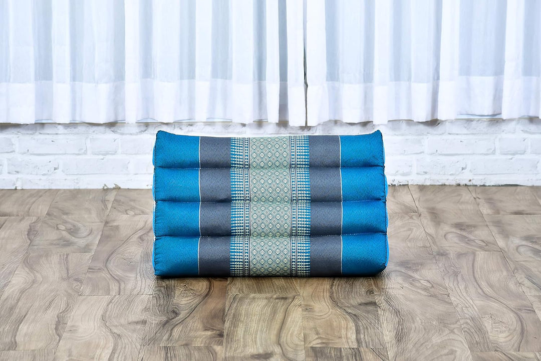 Leewadee Thai Dreieckskissen 50 x 33 x 33 cm - Feste Kapok Rückenstütze für Lesen, Bett, Sofa & Bode