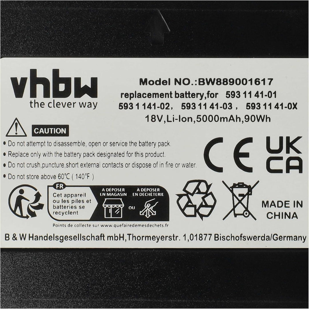vhbw Akku kompatibel mit Husqvarna Automower 430XH, 450X (2019), 430X NERA, 420 (2020-2022) Rasenrob