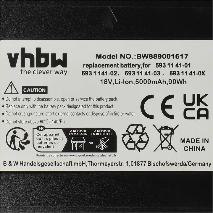 vhbw Akku kompatibel mit Husqvarna Automower 430XH, 450X (2019), 430X NERA, 420 (2020-2022) Rasenrob