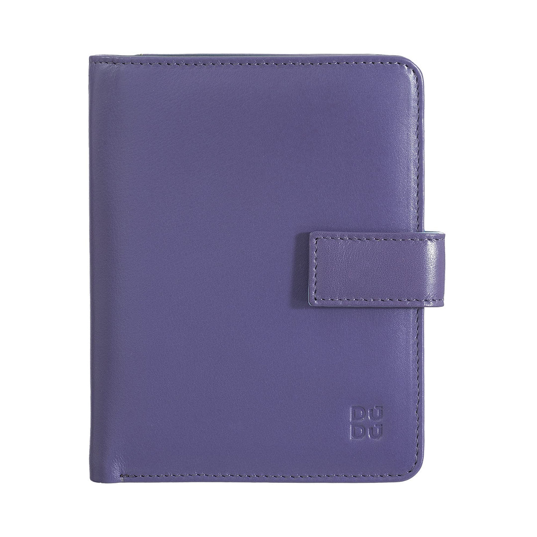 DUDU Mehrfarbiges Damenportemonnaie RFID in Leder Mauve, Mauve