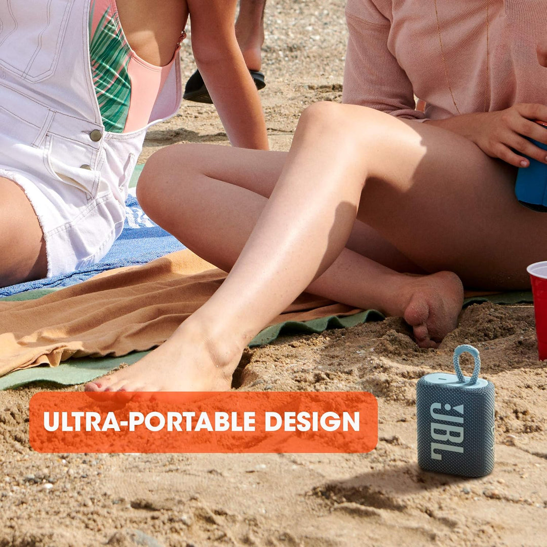 JBL GO 3 kleine Bluetooth Box in Weiss – Wasserfester, tragbarer Lautsprecher für unterwegs – Bis zu