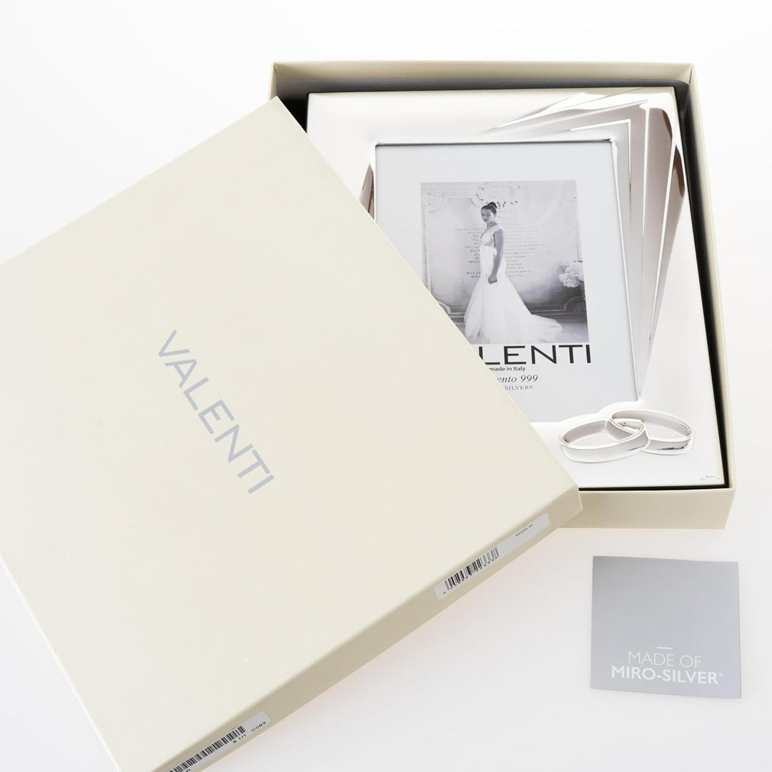 Valenti&Co Bilderrahmen, Silber, 13 x 18 cm, ideal als Geschenk zur Hochzeit oder für Mutter und Pap