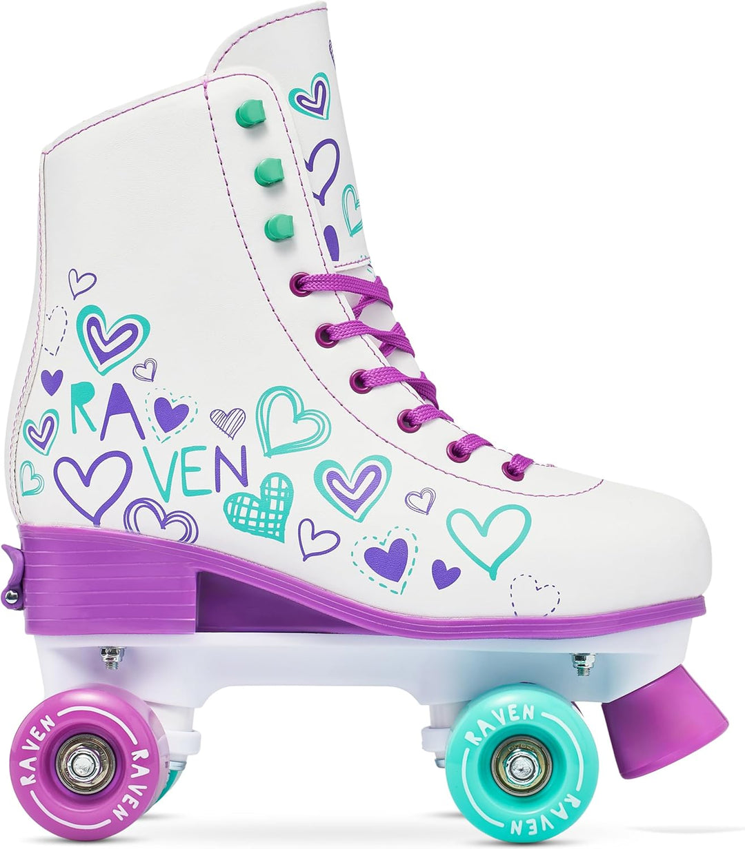 RAVEN Rollschuhe Roller Skates für Kinder Erwachsene Mädchen Damen verstellbar 31-34 (20-21,5cm) Tri