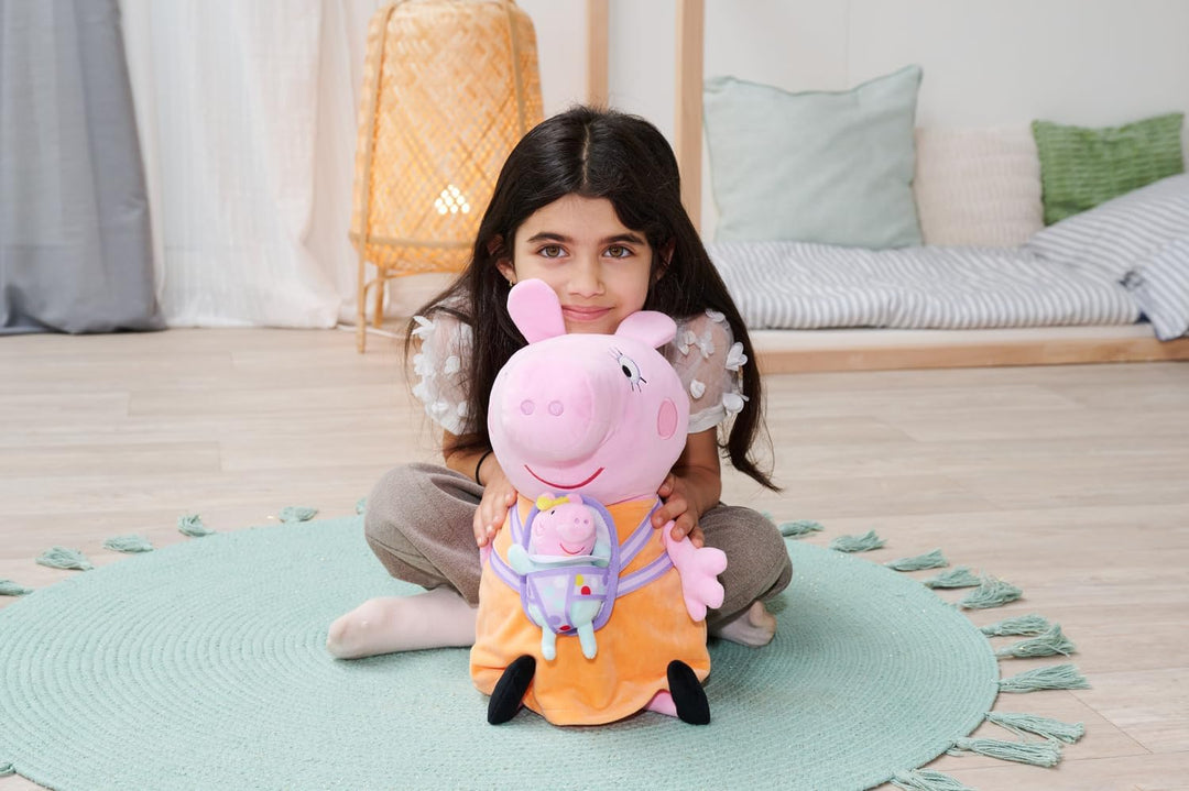 Simba Toys - Peppa Wutz – Mama mit Evie Plüschfigur 33cm – weiches Kuscheltier für Kinder ab 0 Jahre