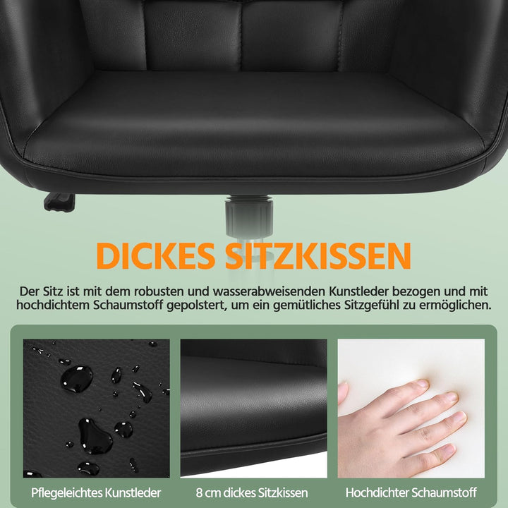 Yaheetech Bürostuhl Ergonomischer Schreibtischstuhl Bürohocker Arbeitsstuhl Drehstuhl höhenverstellb