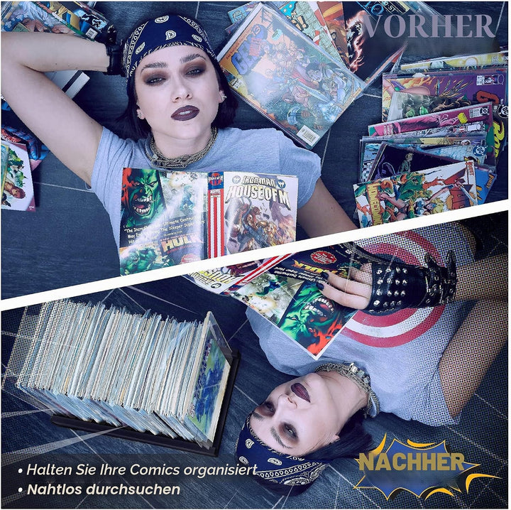 Comicbuch-Aufbewahrungshalter, Vitrine für Sammler – zum Patent angemeldete Comicbox aus Holz und Ac