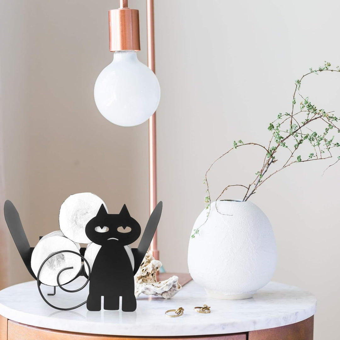 Cabilock Toilettenpapierhalter Kreativ Katze Design Eisen Freistehend Toilettenrollenhalter WC Rolle